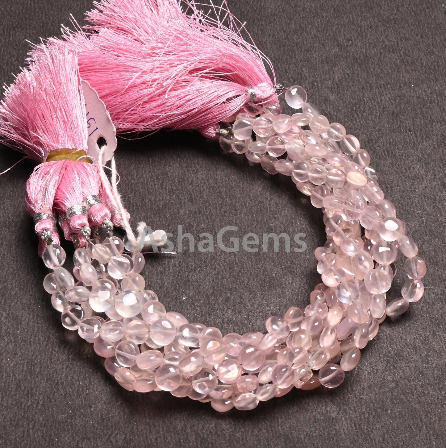 Fine Pink Rose Quartz Smooth Coin Shape handmade Beads,8" Natural Rose Quartz Straight Drill Coin Gemstone Loose Beads Jewelry Making Crafts