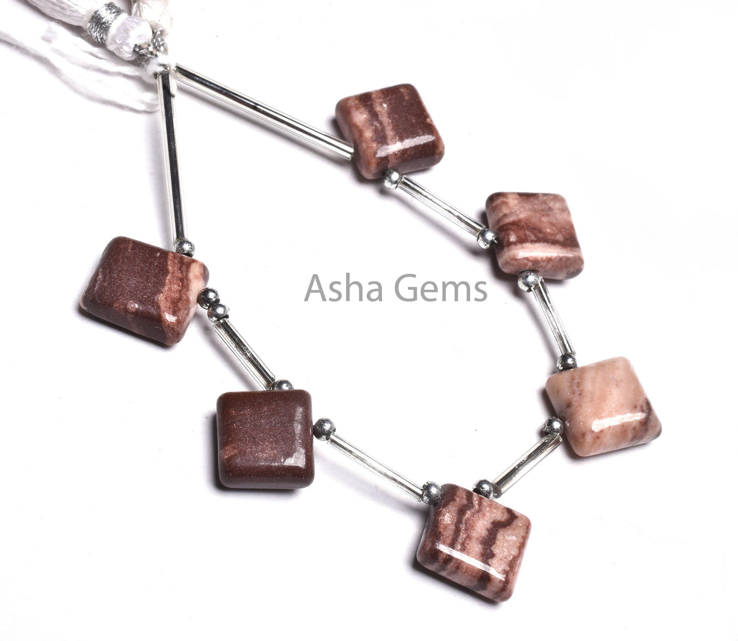Beautiful Brown Jasper Fancy Square Side Drill Beads,5 Piece Strand Natural Picture Jasper Smooth Handmade Square Gemstone Bead Jewelry SALE