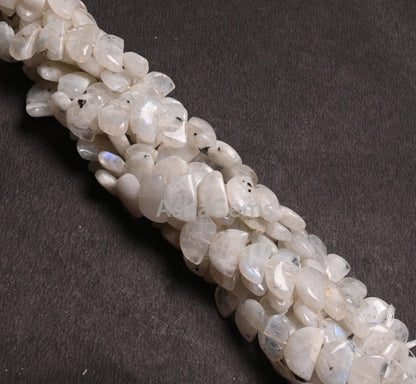 Beautiful Rainbow Moonstone fancy D Shape Smooth Gemstone beads,9"Blue Fire rainbow moonstone Half moon Straight drill handmade Bead Jewelry