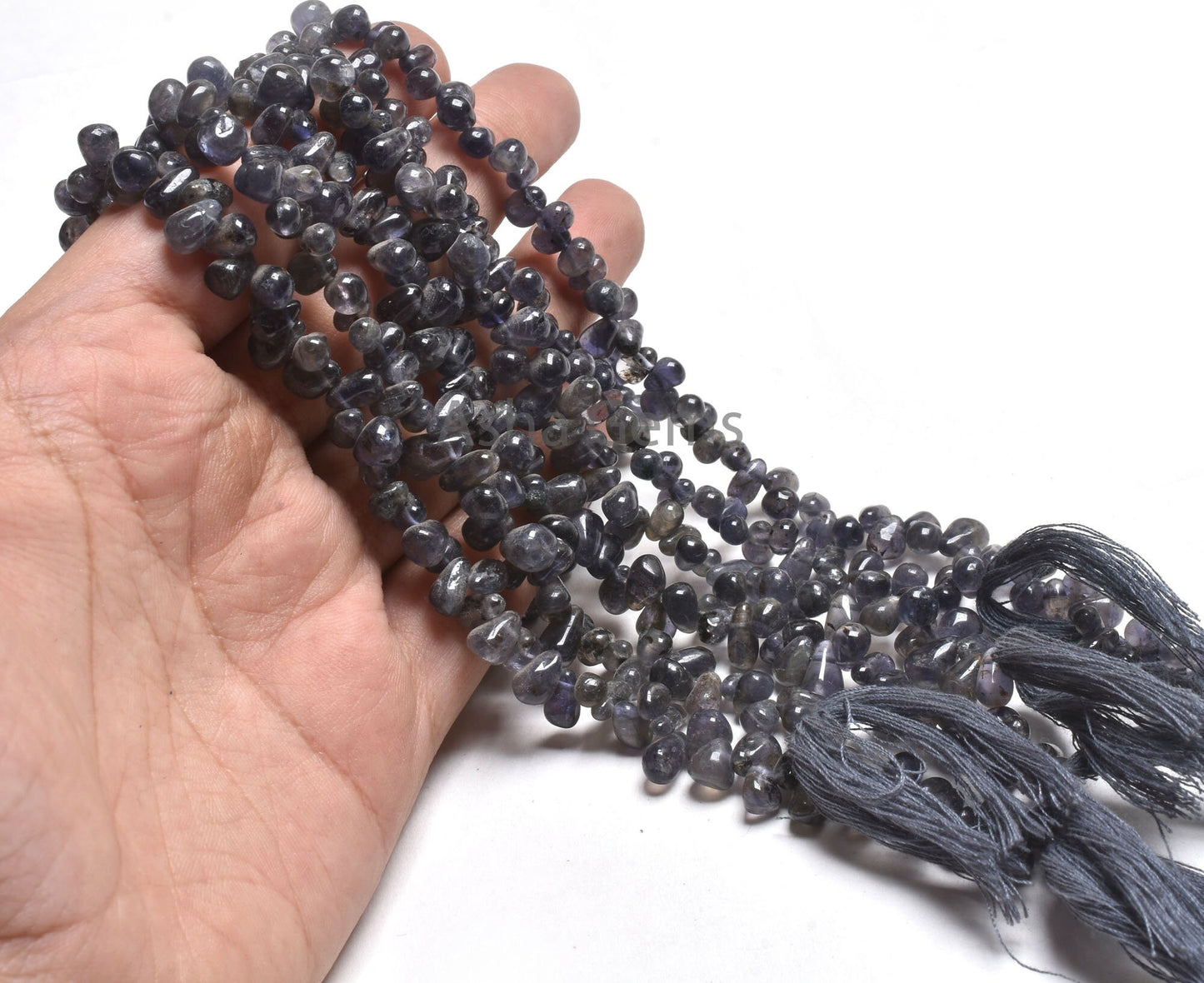 Beautiful Blue Iolite smooth Drops Shape Beads, Natural Iolite Side Drill Drops,13" Iolite Plain Teardrop Handmade Iolite Beads Jewelry SALE