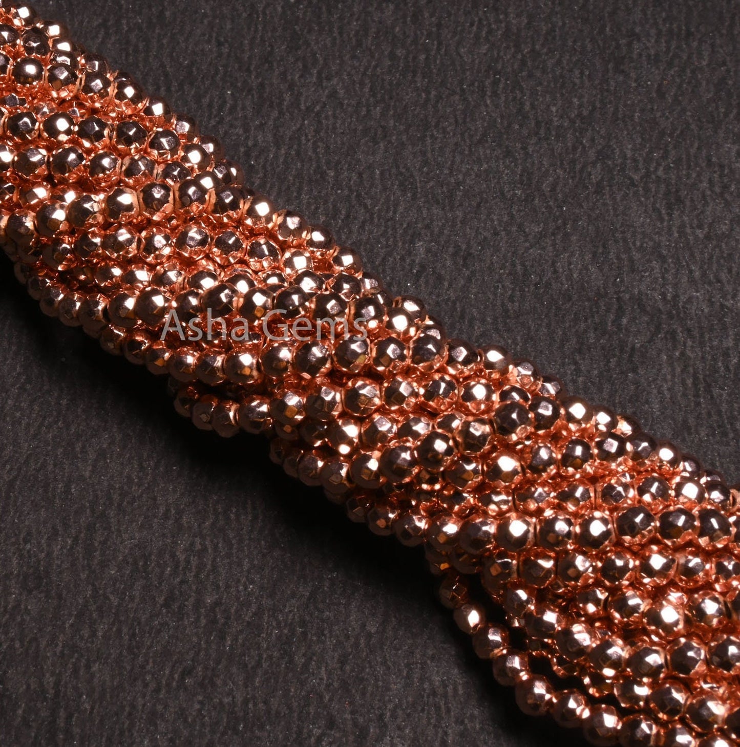 Beautiful Pyrite Copper Coated Rondelle Faceted Gemstone Loose Beads,3-3.25 mm,Fine Quality Pyrite Indian Cut Beads Jewellery Making Crafts