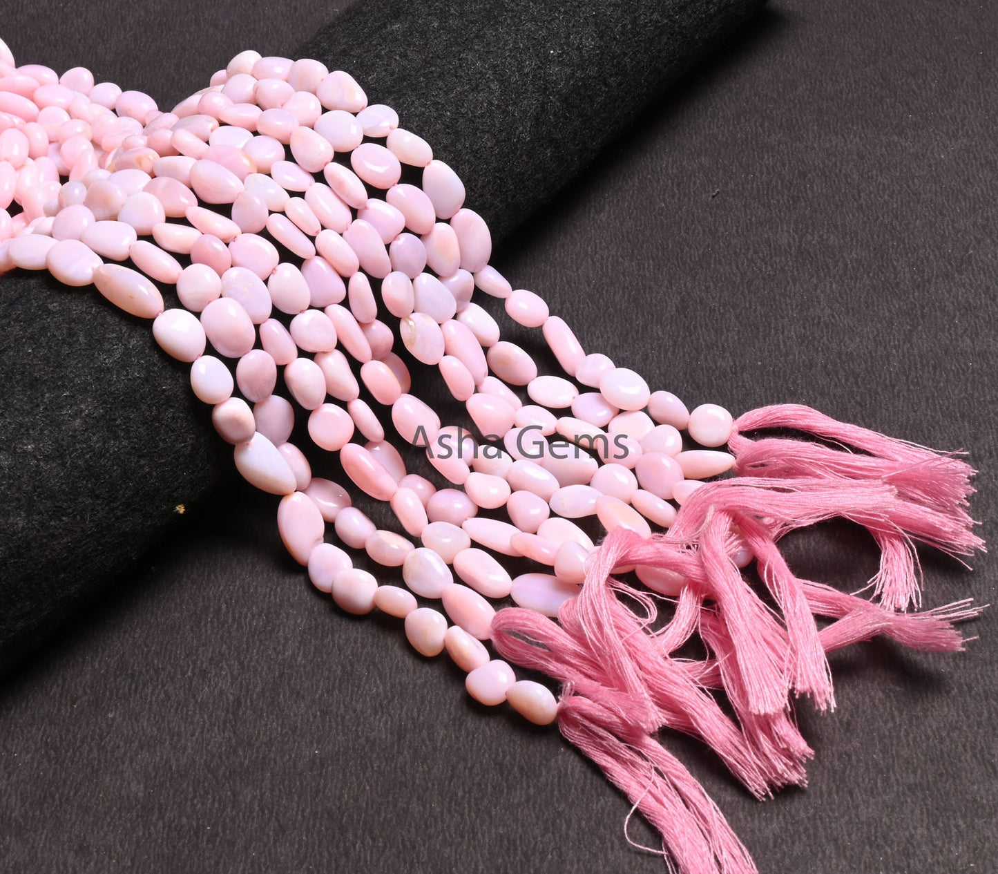 AAA Quality Pink Opal Smooth Nugget Shape Beads,13" Strand Pink Opal uneven Tumble Handmade Opal Gemstone Loose Beas Jewelry Making Crafts (AG 22290)