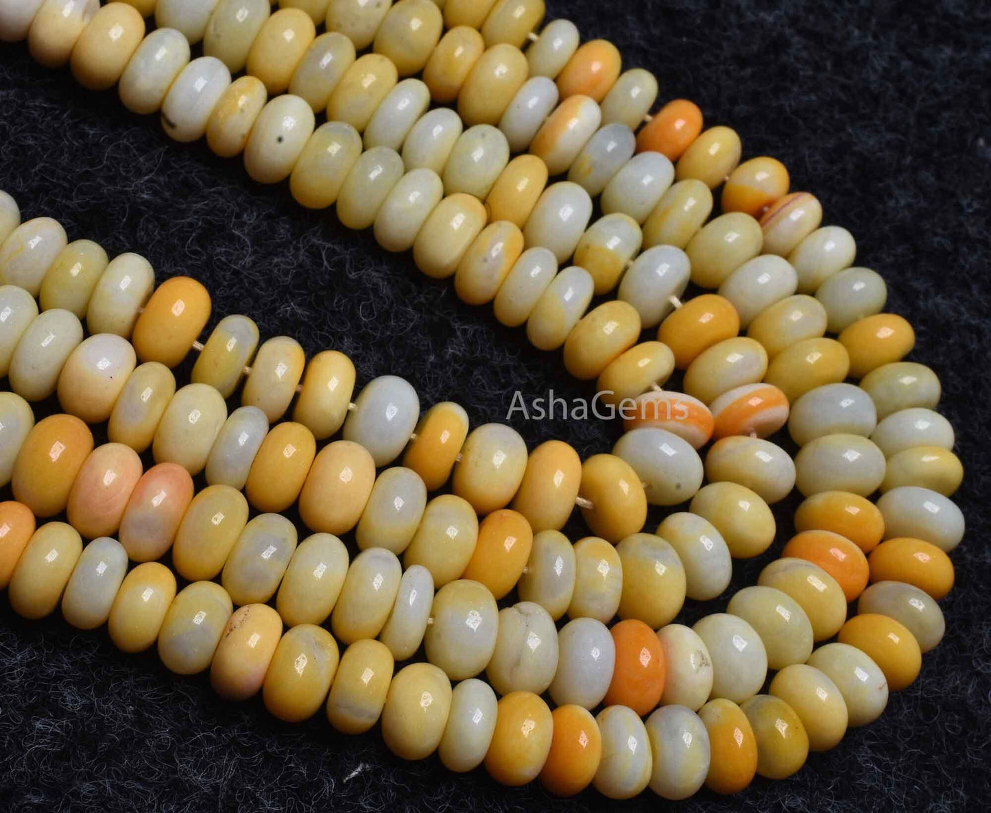Beautiful Yellow Opal Shaded Gemstone Beads, Yellow Opal smooth Rondelle Beads Fine Quality Opal Handmade Plain Bead For Jewelry making SALE