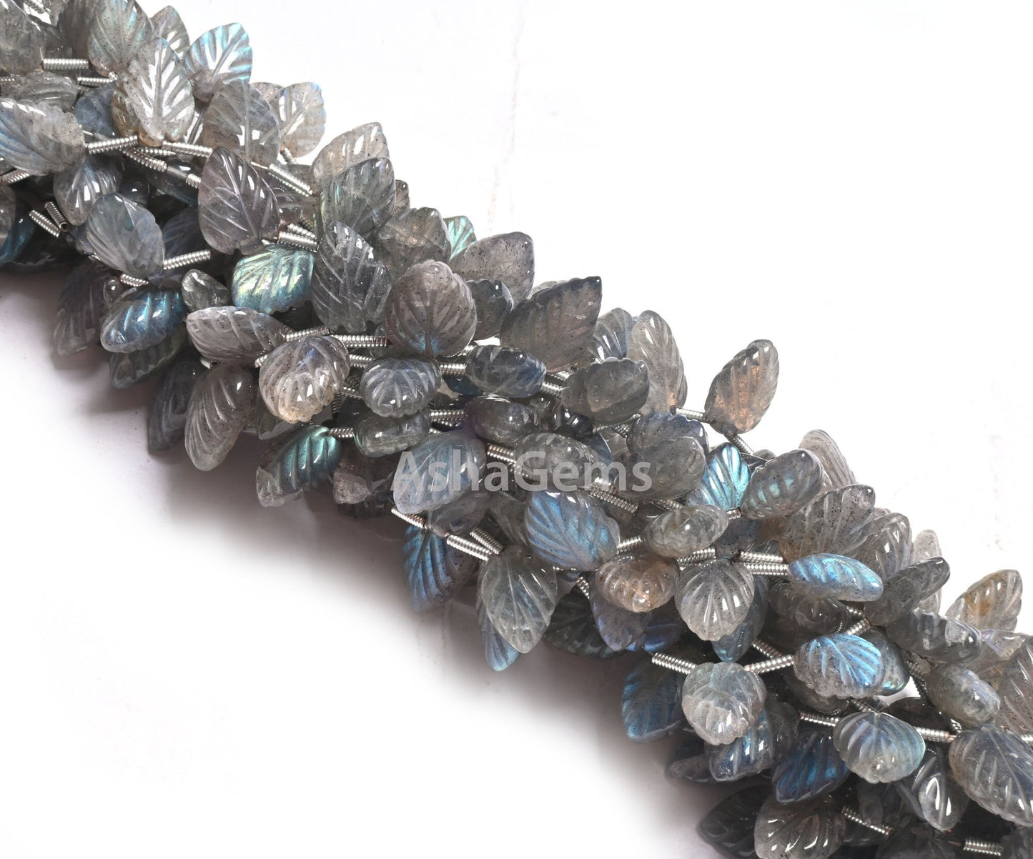 Fine Natural Blue Fire Labradorite Fancy Leaf Shape Carving Beads,8" Flashy labradorite handmade Carved Pear Gemstone Teardrop Bead Jewelry