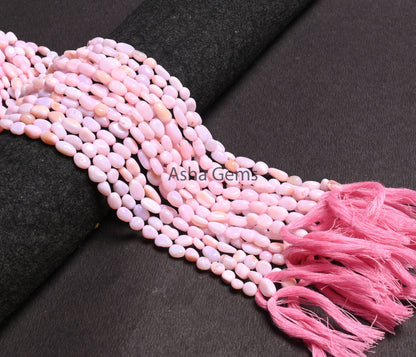 AAA Quality Pink Opal Smooth Nugget Gemstone Loose Beads,5.5-9 mm Pink Opal uneven shape Tiny Tumble Handmade Opal Bead Jewelry Making Craft (AG 22262)