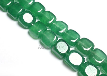Beautiful Green Onyx Smooth Fancy Nugget Gemstone Beads,15" Fine Green Onyx Plain Handmade Square Shape Uneven Tumble Beads Necklace Jewelry