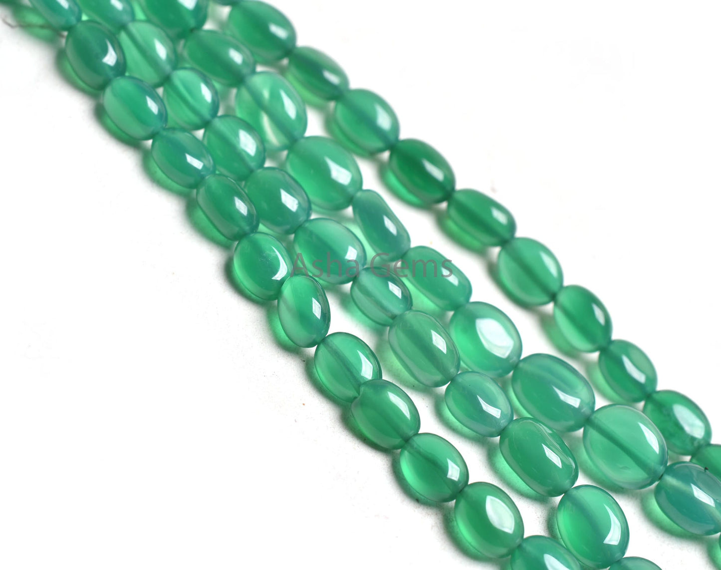 AAA Green Onyx Smooth Oval Shape Beads, Beautiful Green Onyx Oval Beads,12.5" Strand Onyx Handmade Gemstone Beads Loose Onyx Beads, Jewelry