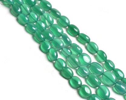 AAA Green Onyx Smooth Oval Shape Beads, Beautiful Green Onyx Oval Beads,12.5" Strand Onyx Handmade Gemstone Beads Loose Onyx Beads, Jewelry