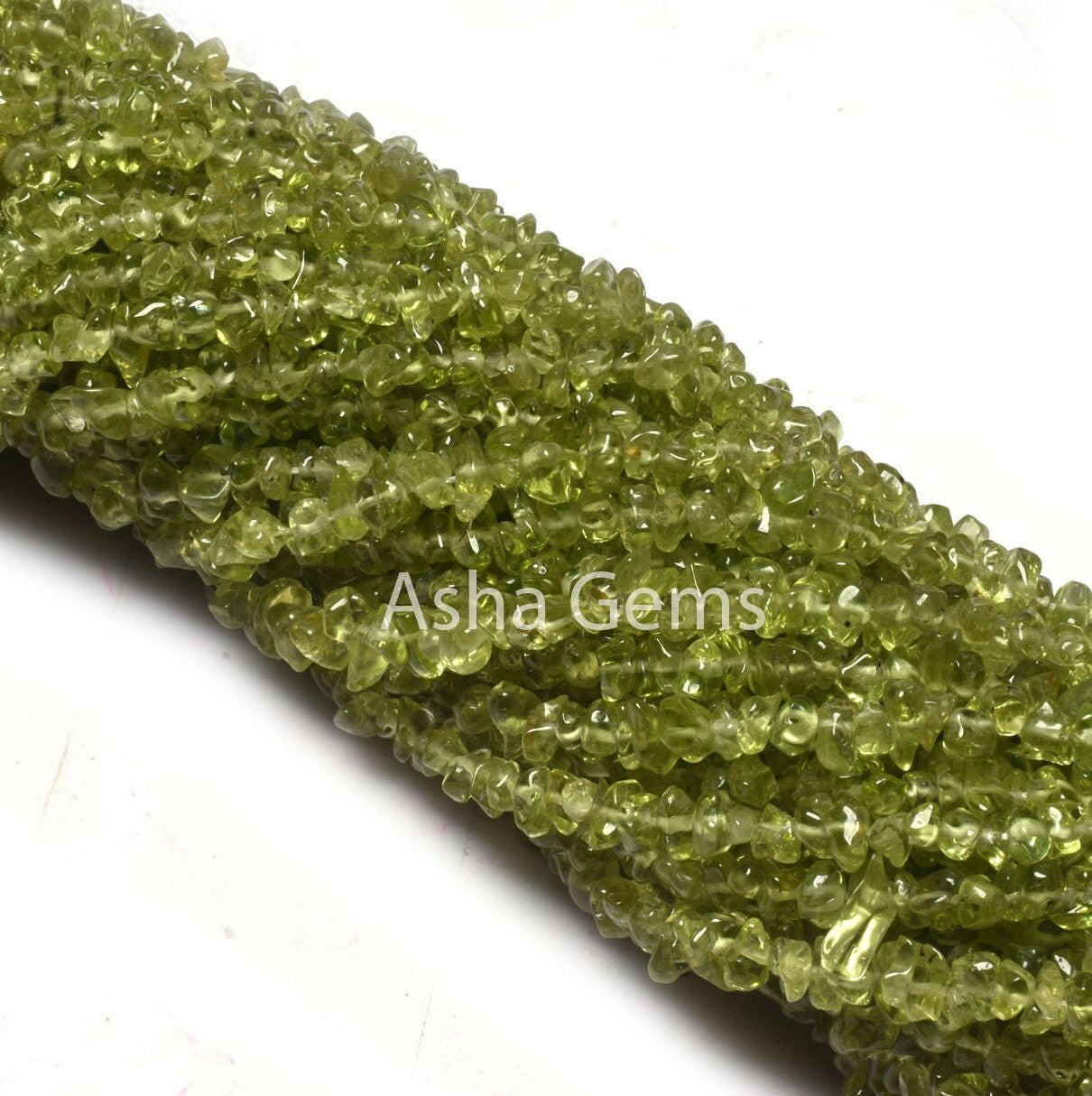 34" Strand Peridot Uncut Chip Beads, Natural Green peridot Smooth Raw Rough Bead, AAA Peridot Beads Gemstone Uneven tiny Bead Jewelry Crafts (AG 10329)