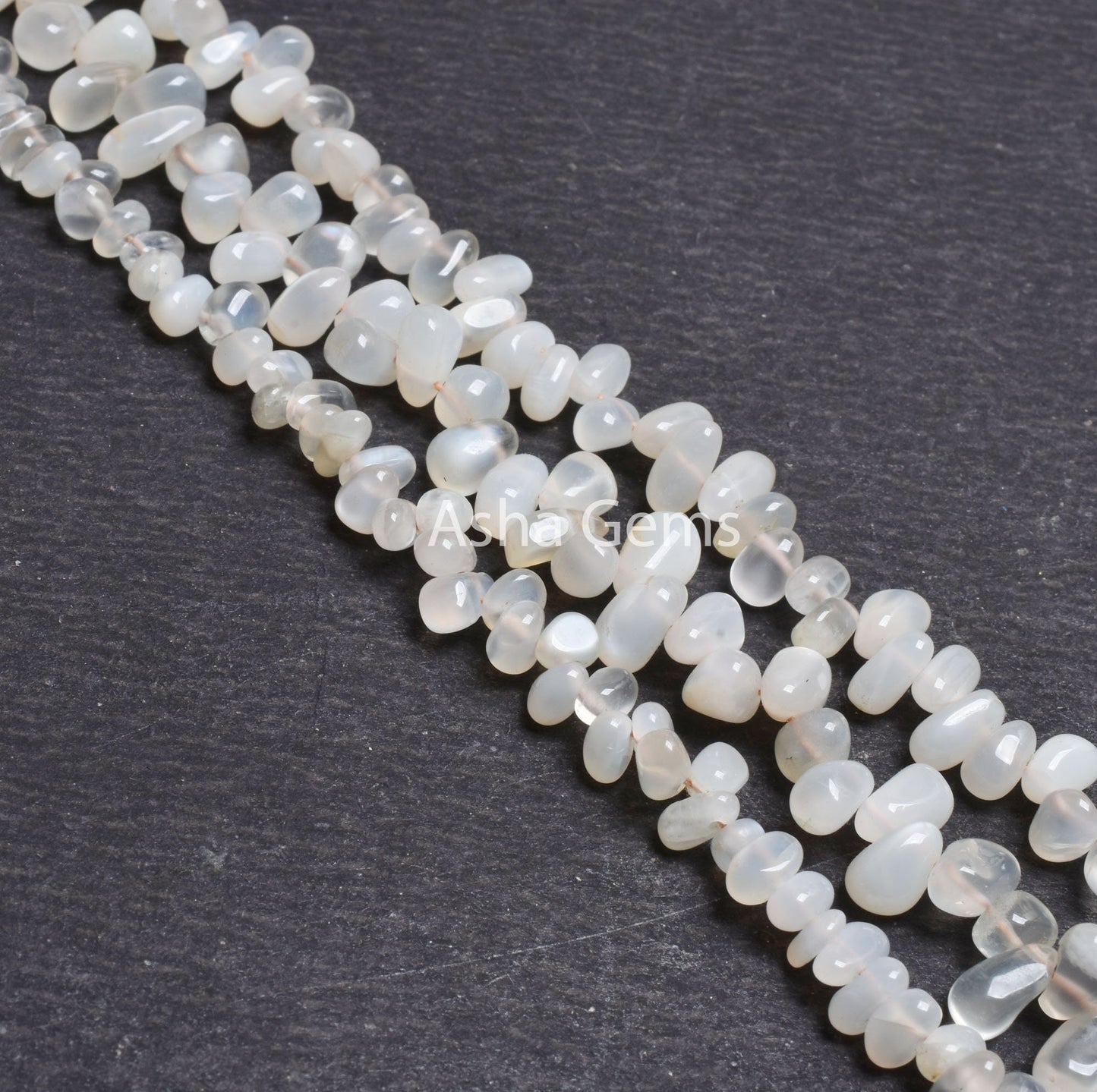 Off White Moonstone Smooth Uneven Drops Beads,13"Natural Milky White Moonstone Side Drill Teardrop Handmade Gemstone Bead Jewelry Craft SALE