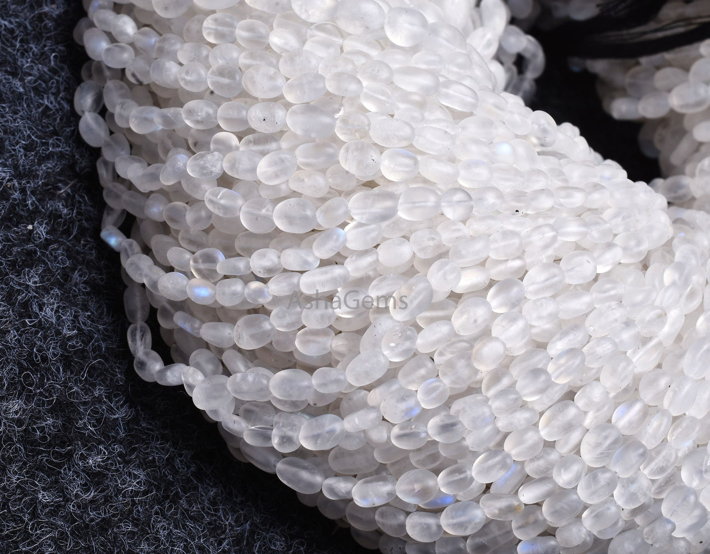 Blue Fire Rainbow Moonstone Smooth Mat Finish Oval Beads,13"Strand Natural White rainbow Moonstone handmade Uneven Oval Beads Jewelry Making (AG 6568 )