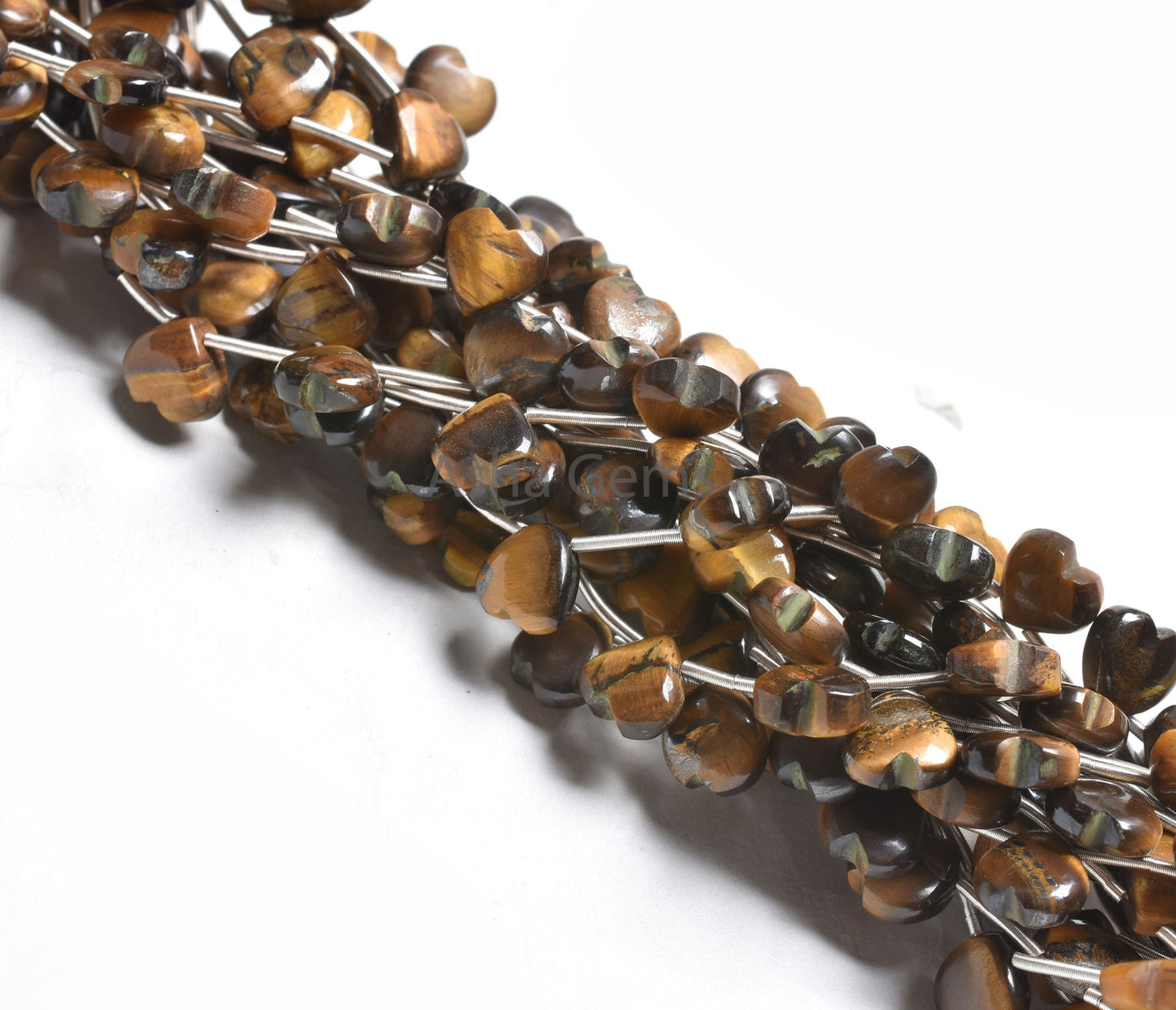 8 mm Natural Tiger Eye Carving Heart Shape Gemstone Beads, Beautiful Tiger Eye Carved Fancy Heart Side Drill Beads, Fine Tiger Beads Jewelry