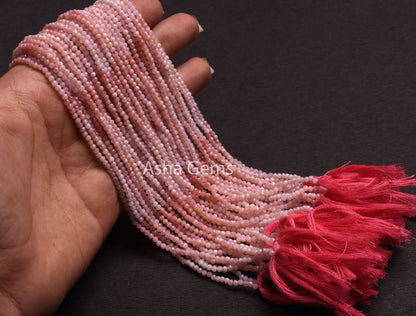 2.5mm AAA Real Pink Opal Micro Cut Gemstone Beads,13"Strand Natural Shaded Pink Opal Machine Cut Tiny Rondelle Beads, Opal Bead Jewelry SALE