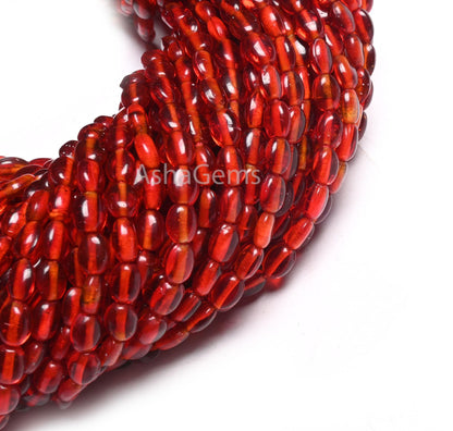 14"Strand Beautiful pomegranate Red Color Hydro Smooth Oval Shape Beads,5.5-7mm Red Quartz Hydro Plain Handmade Oval Bead Jewelry Craft SALE