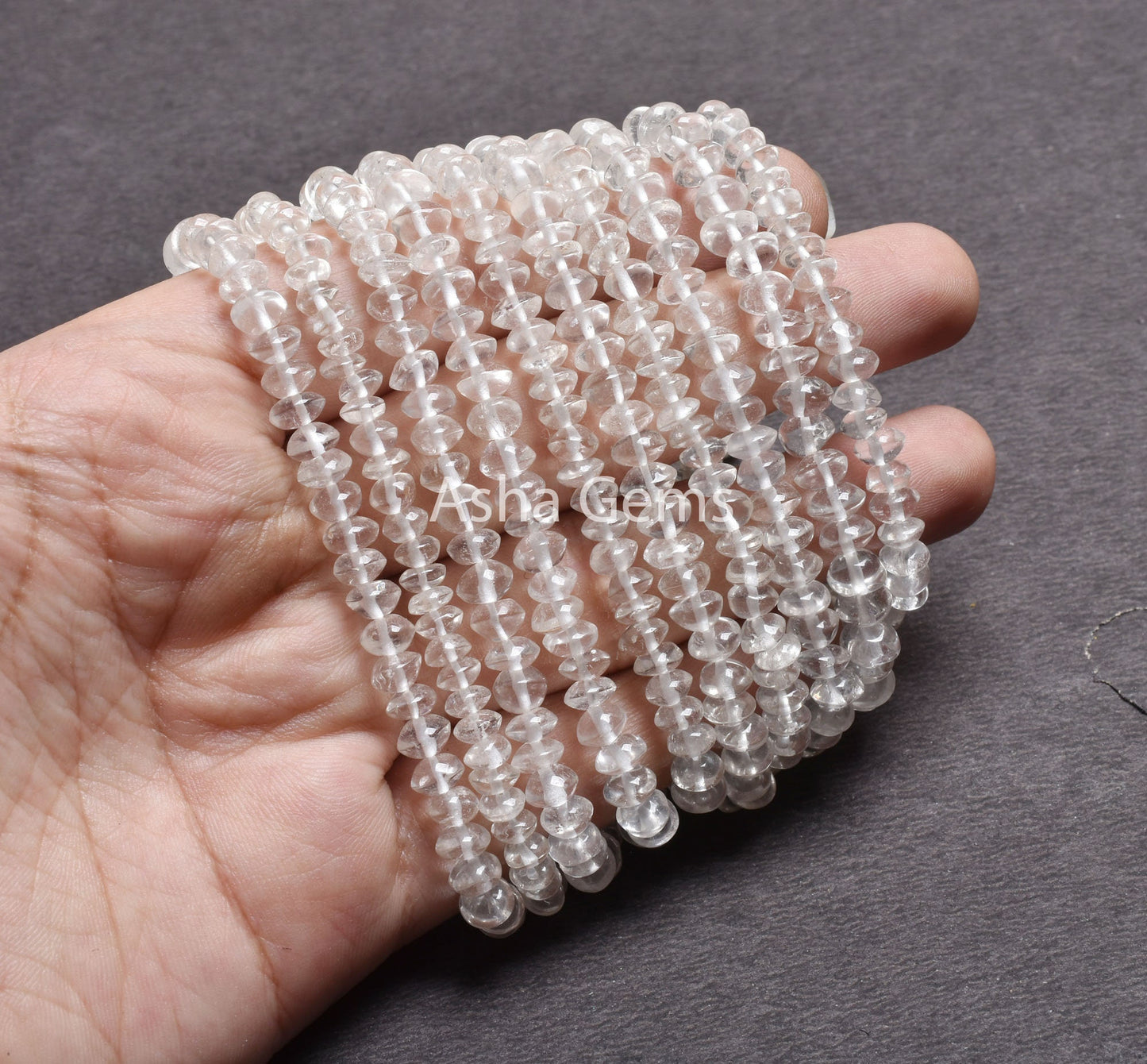 Natural Crystal Quartz Smooth Button Shape Gemstone Beads,13" Clear Crystal Plain Button, White Crystal beads handmade jewelry Crafts SALE