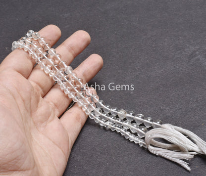 Natural Crystal Quartz Round Beads,12.5" Strand Fine Clear Crystal Smooth Ball Round Shape Gemstone Beads Crystal Jewelry Making Crafts SALE