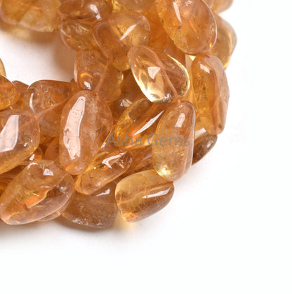Beautiful Yellow Citrine Quartz Smooth Nugget Gemstone Beads, Natural Citrine Plain Handmade  Uneven Tumble Beads, Citrine Bead Jewelry SALE