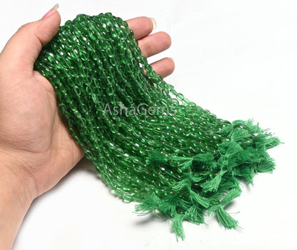 Fine Quality Tree Green Quartz Hydro Smooth Oval Shape Beads, Beautiful Translucent Green Hydro Plain Oval Handmade Beads Jewelry Craft SALE