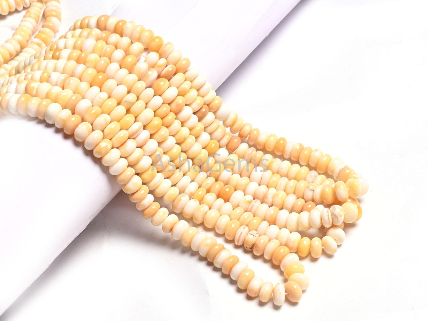 Yellow Opal Smooth Rondelle Shape Beads,8,16" Strand Yellow Shaded Opal Plain Gemstone Handmade Beads For Jewelry, AAA Yellow Opal Bead Sale