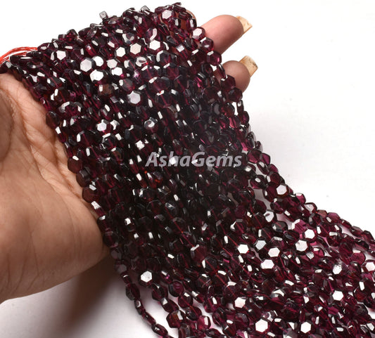 Beautiful Garnet Faceted Hexagon Shape Gemstone beads,13" Strand Natural Red Garnet Table Cut Flat Hexagon Beads, Garnet Fancy beads Jewelry