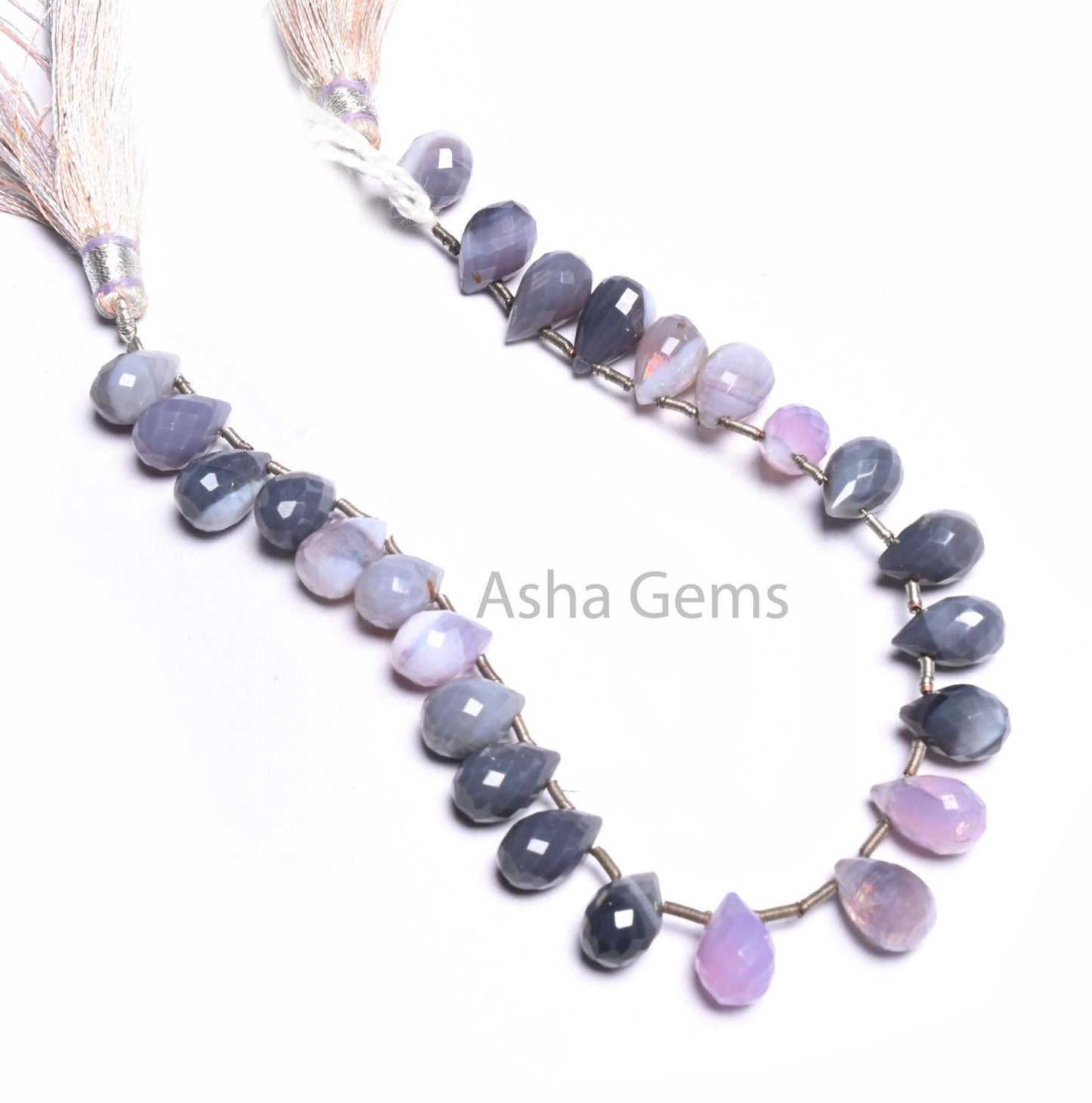 8" Beautiful Lavender, Blue Opal Faceted Drop Shape Gemstone Beads,7-11 mm Shaded Opal Teardrop Briolette Beads, Fine Lavender Beads Jewelry