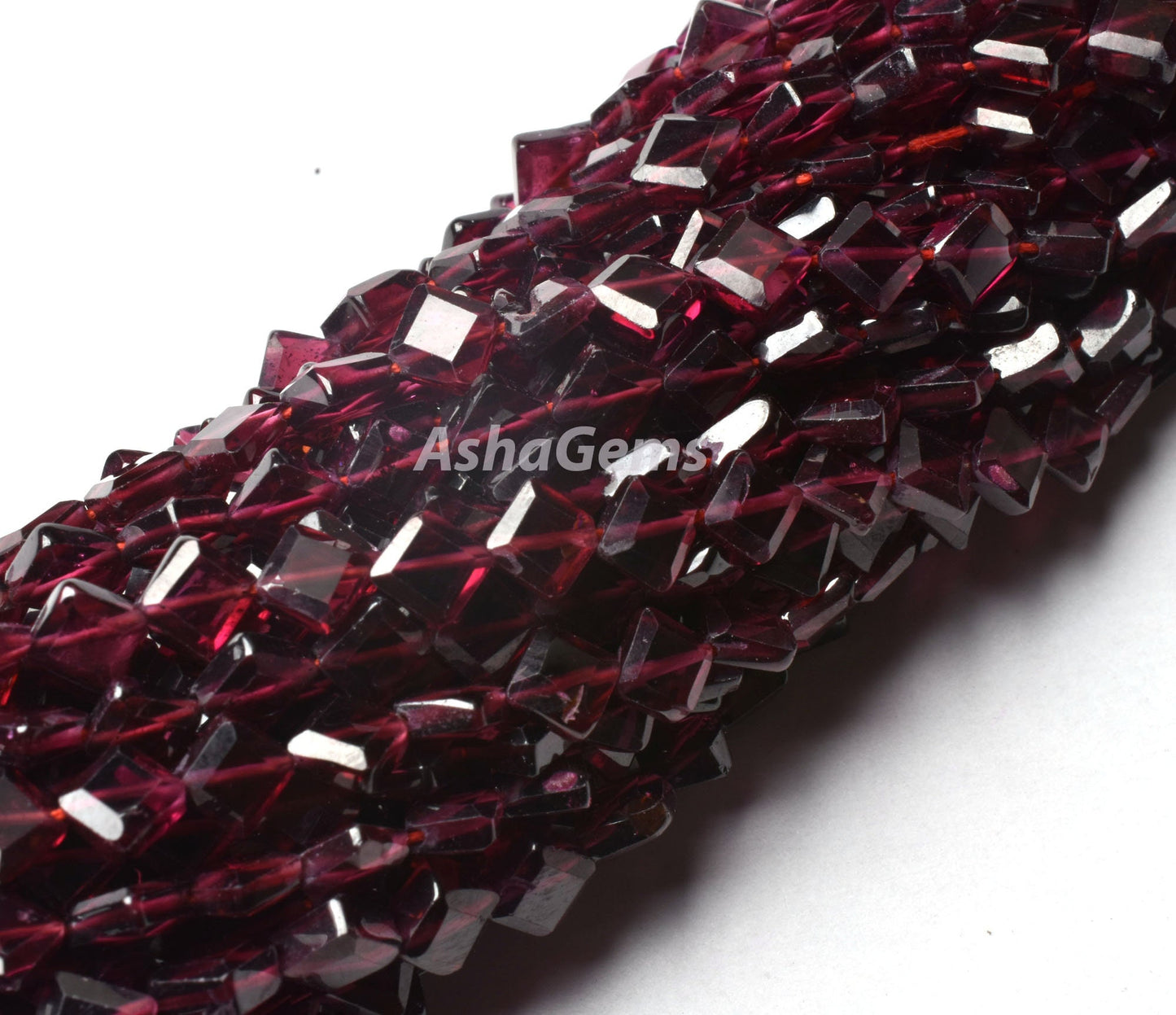Natural Garnet Faceted Fancy Shape Beads, Red Garnet Flat Square Fancy Drill Gemstone Beads,12 Inch Garnet Beads For Jewelry Making Craft