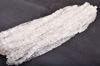 Clear Crystal Quartz Smooth Box Shape Gemstone Beads,16 Inch Strand, Natural Crystal 3D Cube Box Beads,Crystal Beads Handmade,Jewelry Crafts