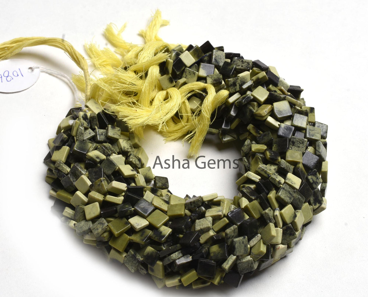 Natural Jasper Fancy Kite Shape Smooth Gemstone Beads,13" Shaded Green Black Jasper Square Side Drill handmade Jasper Beads Jewelry Crafts