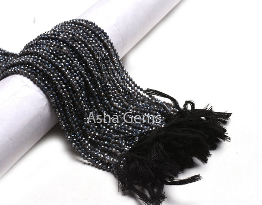 3 mm labradorite Faceted Rondelle Beads,12.5"Strand labradorite Silver Coated Machine Cut Gemstone Beads, AAA Labradorite Beads Jewelry SALE