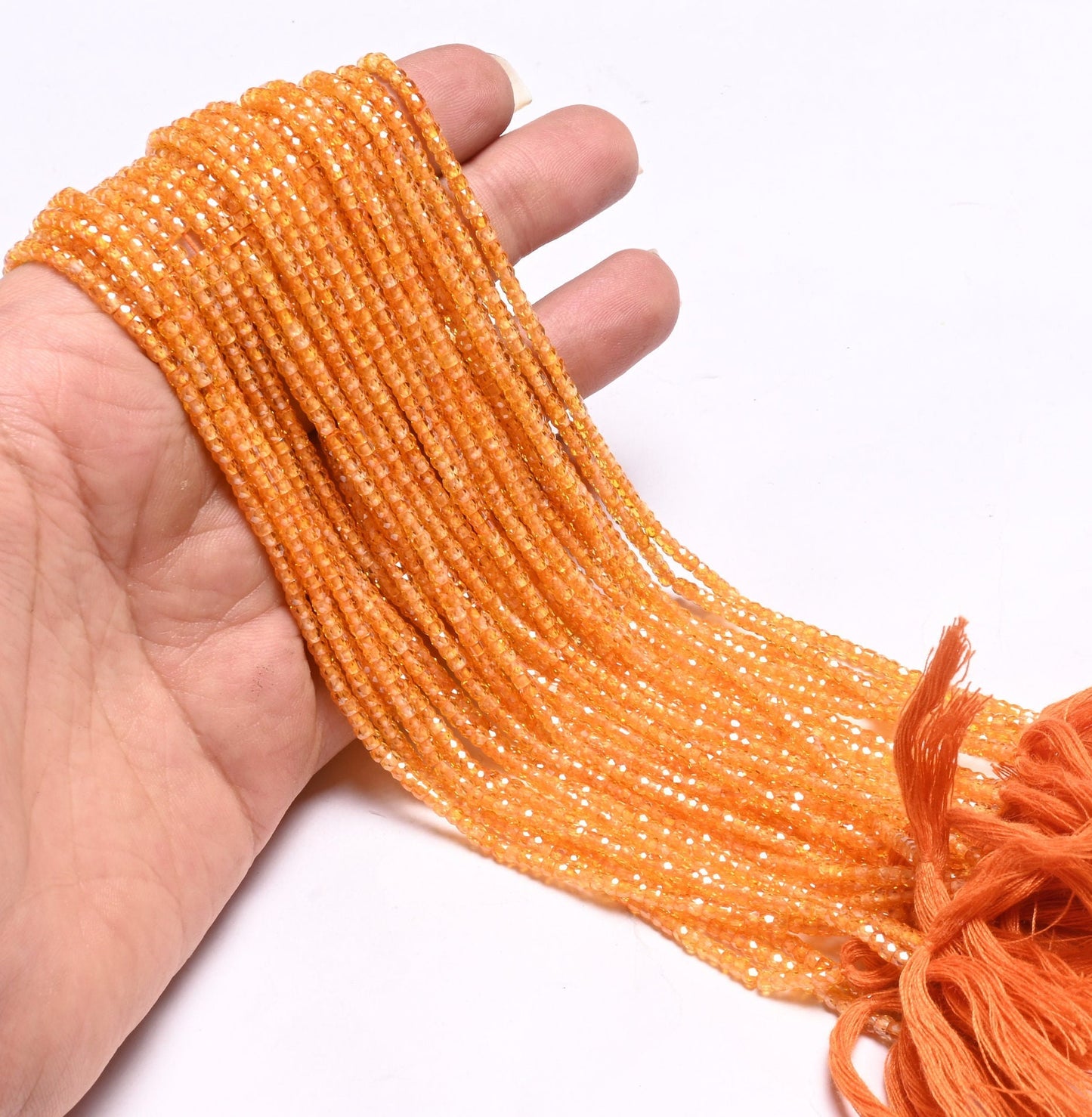 Amazing Dark Yellow Zircon Micro Cut faceted Beads,2.6 mm AAA Cubic Zirconia Rondelle machine Cut Gemstone Tiny Zircon Beads Jewelry Crafts