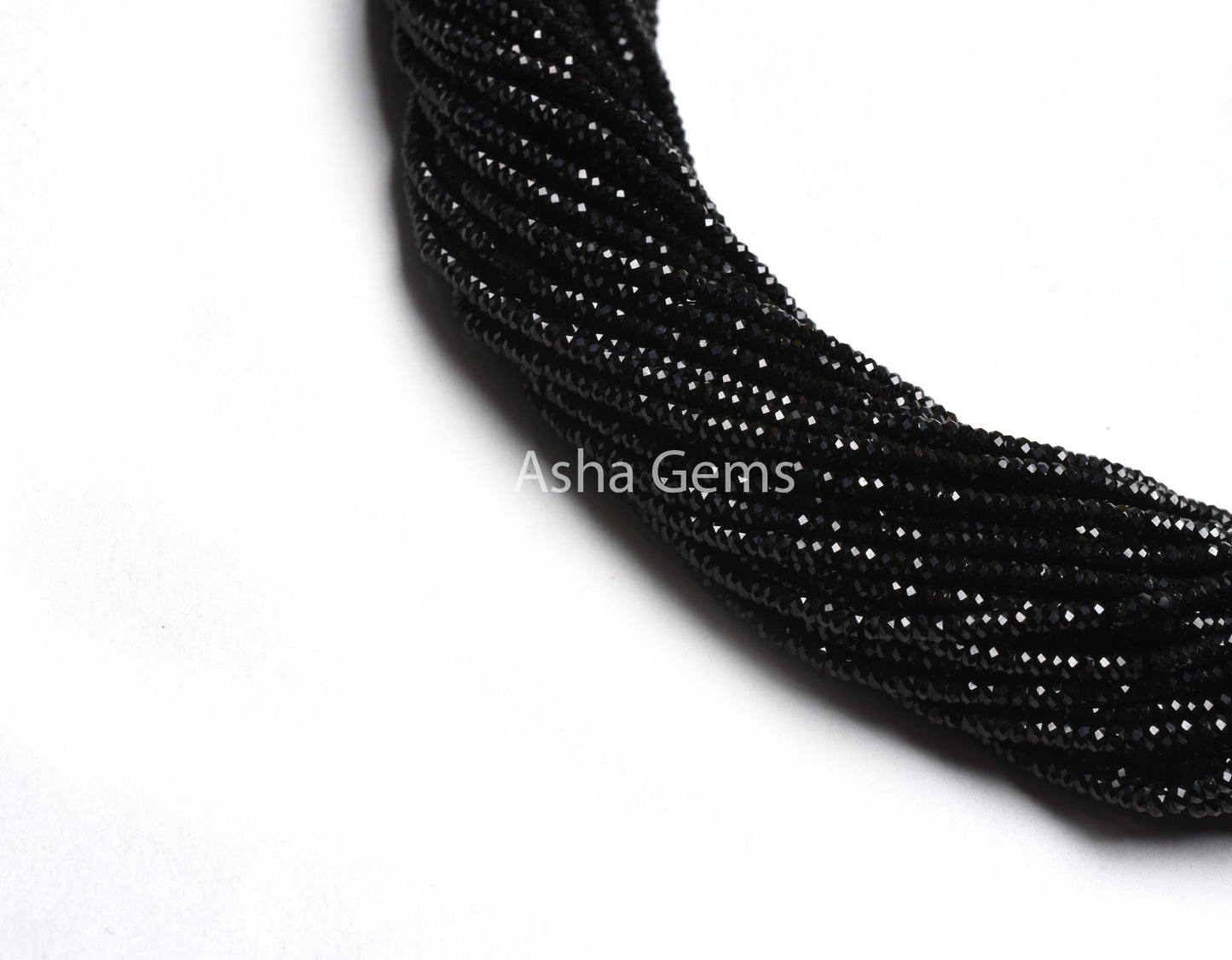 AAA+ Quality Black Spinal Micro faceted Machine Cut Flat Rondelle Beads,2.2x1.1 mm Natural Black Spinel Diamond Cut Beads, Spinel Beads SALE