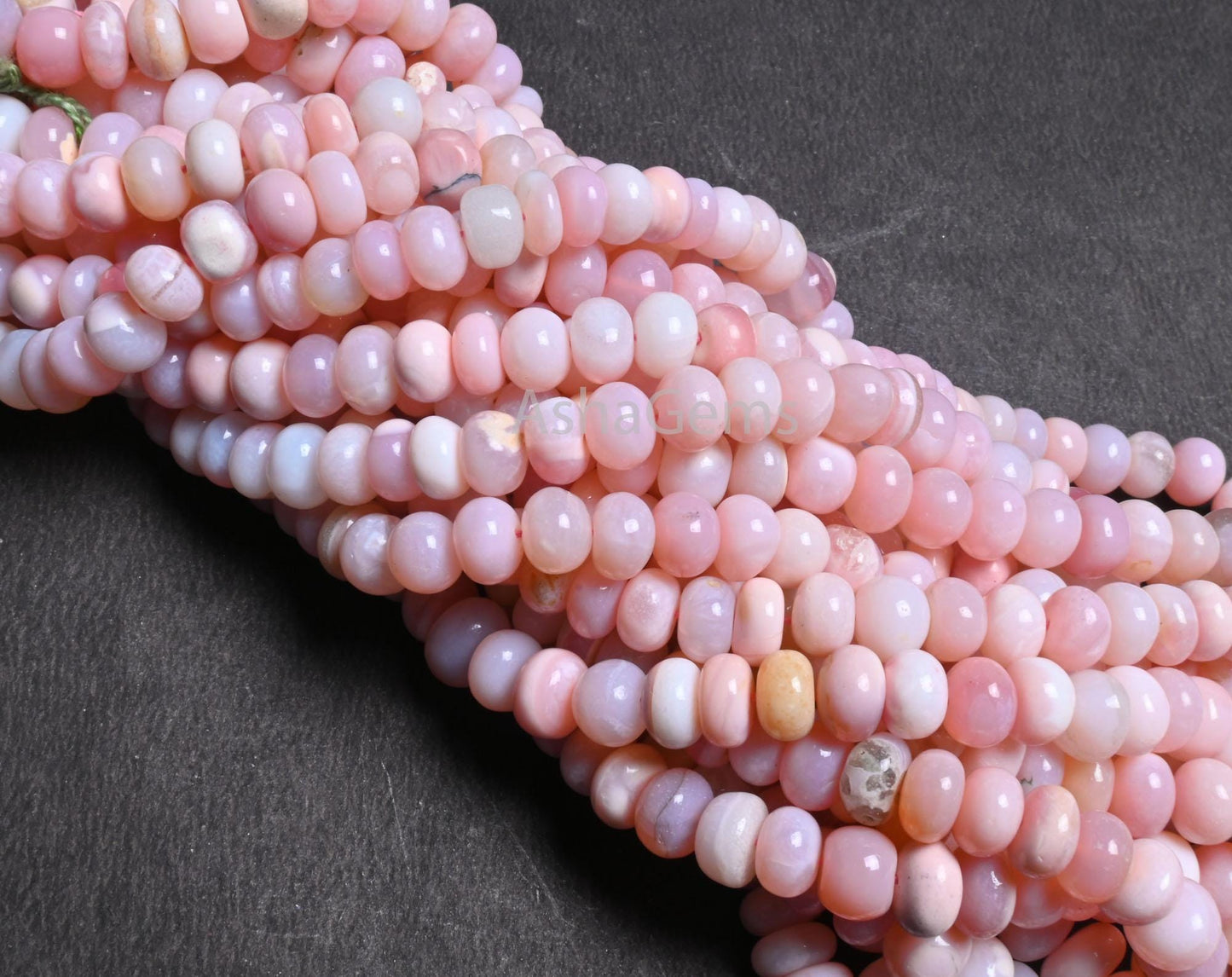 Beautiful Pink Opal Smooth Rondelle Shape Beads, Fine Shaded Pink Opal Plain Handmade Gemstone Loose Bead Pink Opal Bead jewelry making SALE