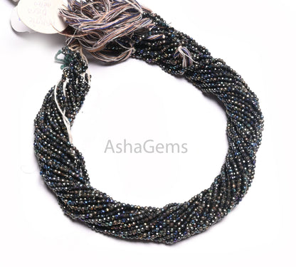 Natural Black Spinal Mystic Coated Micro Cut Tiny Gemstone Loose Beads, Spinel Disco Coated Faceted Rondelle Bead Spinal Jewelry Crafts SALE
