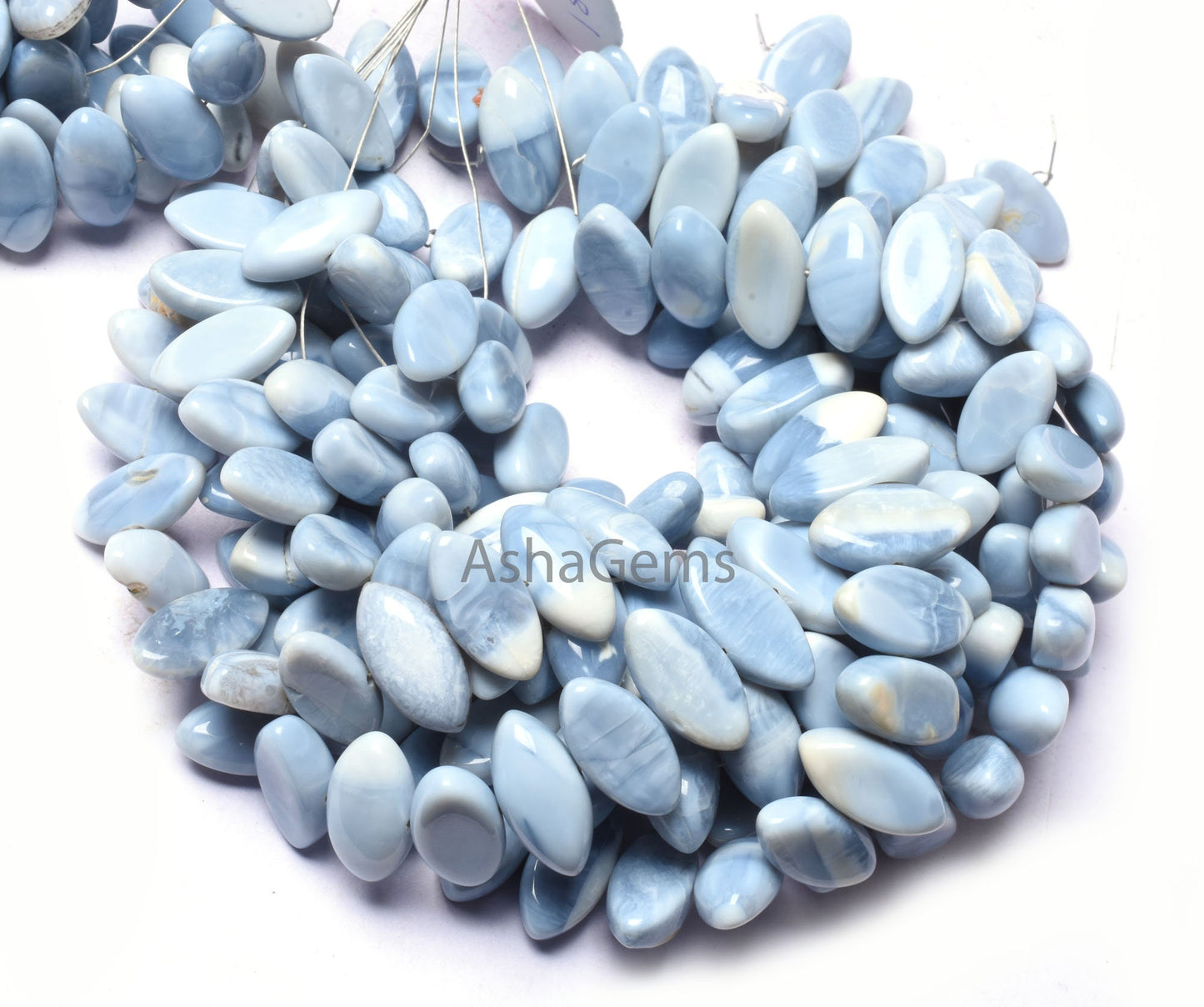 Beautiful Blue Oregon Opal Smooth Marquise Shape Beads,8" Strand Blue Opal Table Flat Marquise Beads, Opal Plain Handmade Beads Jewelry SALE