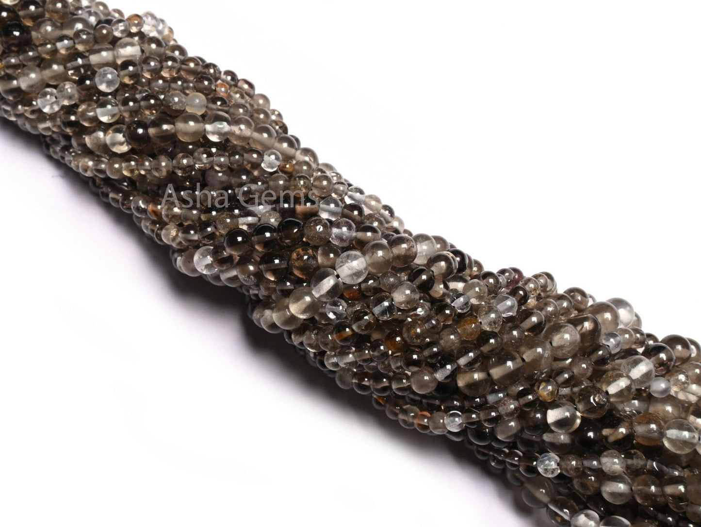 Natural Smoky Quartz Smooth Round Shape Beads, Shaded Black Smoky Round Ball Gemstone Loose Beads, Smoky Plain Beads Jewelry Handicraft SALE