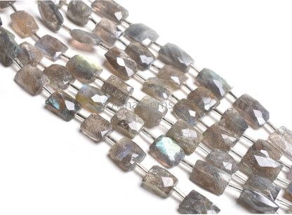 Natural Fire Labradorite Faceted Rectangle Gemstone Beads Flashy Labradorite Fancy Chicklet Shape Briolette Straight Drill Bead Jewelry SALE
