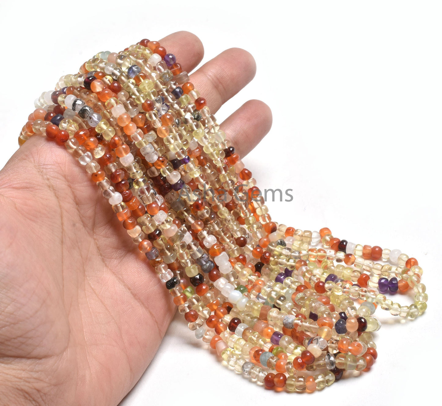 Beautiful Multi Color Disco Smooth Rondelle Gemstone Beads,16"Mix Color Stone Plain Handmade Beads, Colorful Beads Jewelry Making Craft SALE