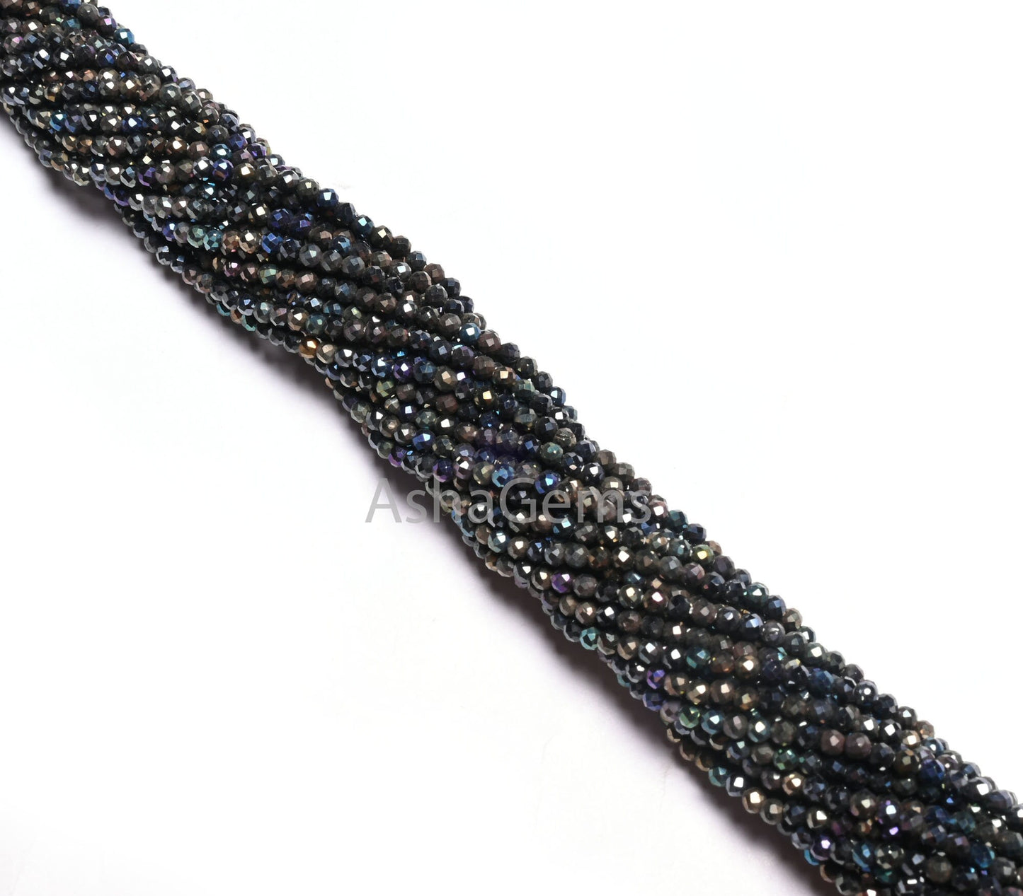 Natural Black Spinal Mystic Coated Micro Cut Tiny Gemstone Loose Beads, Spinel Disco Coated Faceted Rondelle Bead Spinal Jewelry Crafts SALE