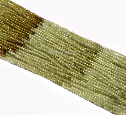 Beautiful Natural Grossular Garnet Rondelle Faceted Gemstone Beads 2mm AAA Quality Shaded Green Grossular Garnet Bead For Jewelry Craft SALE