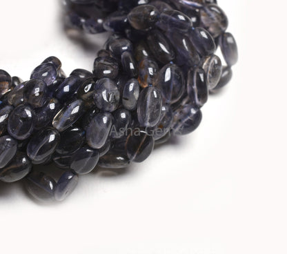 Beautiful Natural Iolite Smooth Oval Handmade Beads,16" Fine Blue Iolite Plain Oval Straight Drill Gemstone Beads, Iolite Beads Jewelry SALE
