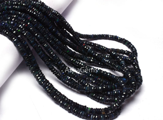 AAA Quality Blue Ethiopian Opal faceted tyre Gemstone Beads, Welo Flash Ethiopian Opal Tyre Beads, Opal faceted Tyre Beads Necklace Jewelry