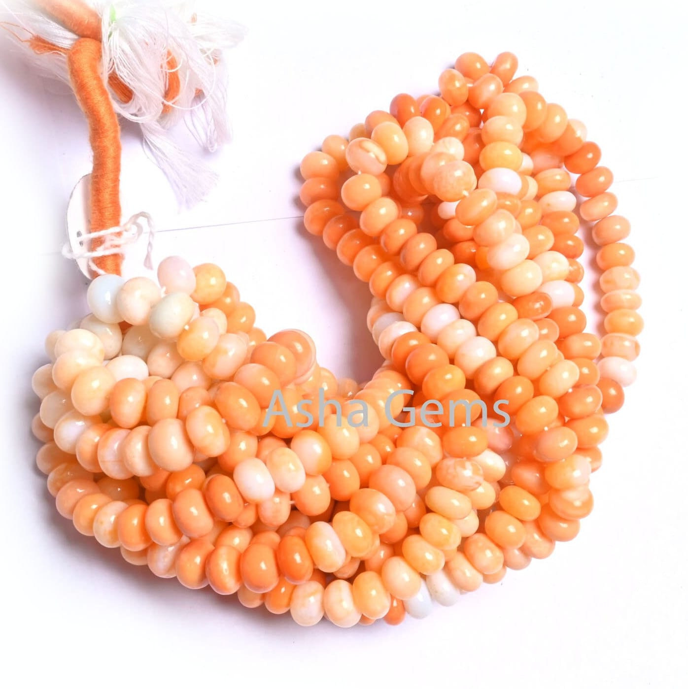 AAA Orange Opal Smooth Rondelle Beads, 8/16" Strand Shaded Fire Opal Color Handmade Gemstone carrot Orange opal beads Necklace Jewelry SALE