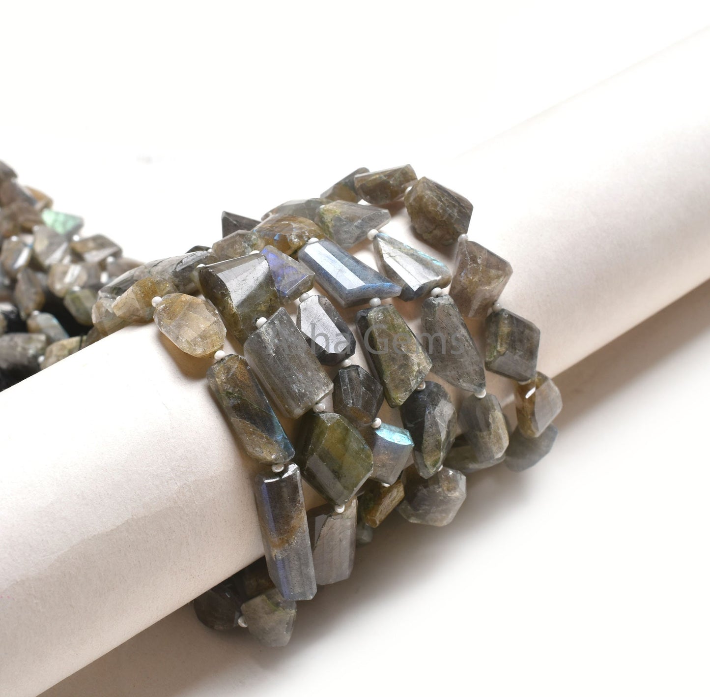 14" Strand Natural Labradorite Faceted Nugget Gemstone Beads, Multi Flash Labradorite Nugget Briolette Beads Black Rainbow Bead Jewelry SALE
