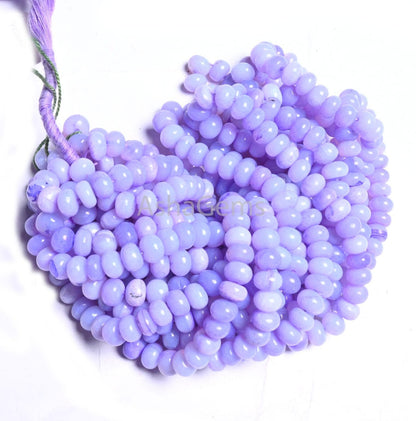 Beautiful Lavender Blue Opal Smooth Rondelle Handmade Beads,8 mm AAA Blue Opal Plain Gemstone Loose Beads Opal Jewelry Necklace Making Craft
