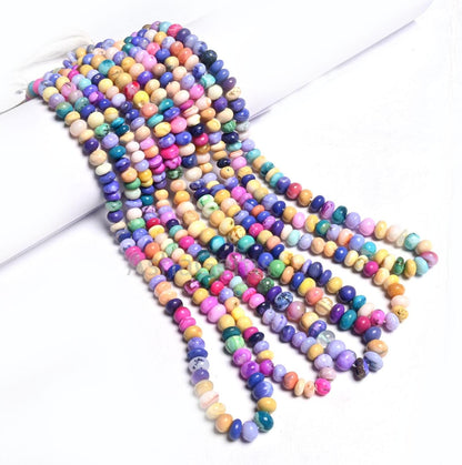 Amazing Multi Color Opal Smooth Rondelle Shape Beads, Fine Disco Opal Plain Handmade Gemstone Opal Beads Jewelry Making Necklace Crafts SALE  ( AG 12353)