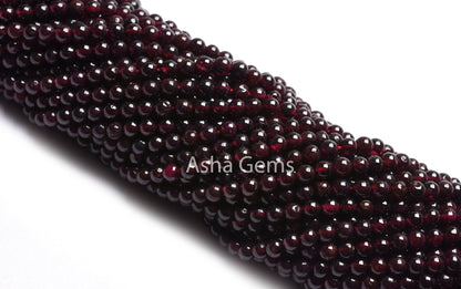 4.5 mm Garnet Smooth Round Shape Beads,13" Strand Red Garnet Round Ball Gemstone Beads, Fine Quality Garnet Bead Jewelry Craft Sale Necklace