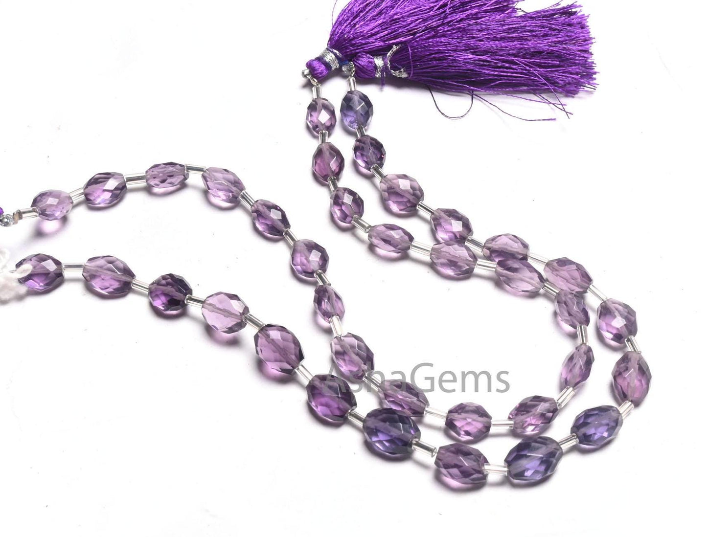Beautiful Amethyst Color Hydro Faceted Oval Shape Beads,10" Purple Hydro Checker Cut Oval Briolette Straight Drill Beads Jewelry Crafts SALE