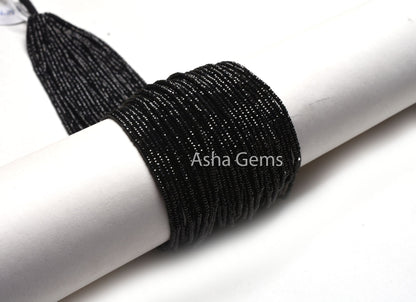 AAA+ Quality Black Spinal Micro faceted Machine Cut Flat Rondelle Beads,2.2x1.1 mm Natural Black Spinel Diamond Cut Beads, Spinel Beads SALE