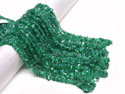 Fine Green Onyx Smooth Uncut Chips Beads,34" Strand Onyx raw Rough Polish Beads, Green Onyx uneven Nugget Tiny Gemstone Beads Jewelry Crafts