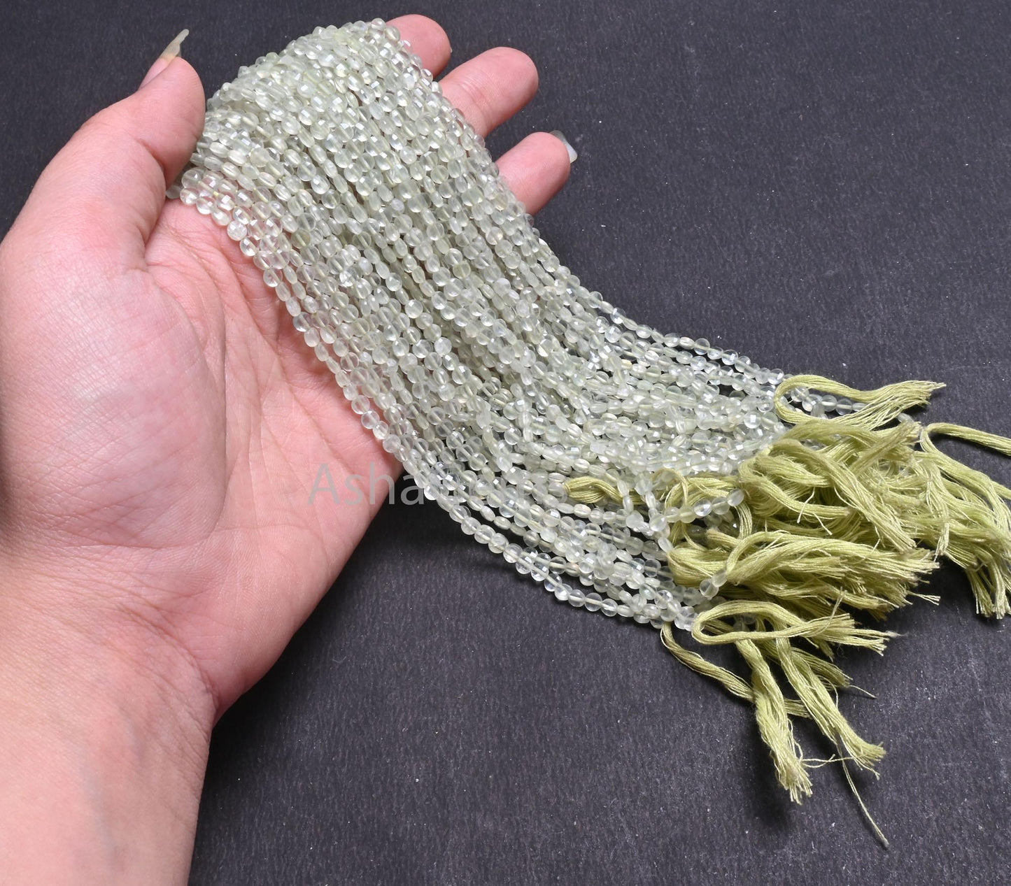 AAA Quality Prehnite faceted Coin Shape Gemstone Loose Beads, Natural Light Green  Prehnite Tiny Coin Briolette Beads Jewelry Makings Crafts